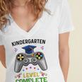Kindergarten Level Complete Graduation Class 2023 Gamer Kids Women's Jersey Short Sleeve Deep V-Neck Tshirt