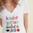 Kindergarten Nailed It 2018 Class Graduation T-Shirt Women's Jersey Short Sleeve Deep V-Neck Tshirt