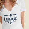 Lacrosse Senior Night Lacrosse Senior 2025 Graduation 33 Women's Jersey Short Sleeve Deep V-Neck Tshirt