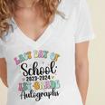 Last Day Autographs 1st Grade Graduation Boys Girls Groovy Women's Jersey Short Sleeve Deep V-Neck Tshirt