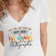 Last Day Of School Autograph 1st Grade Graduation Boys Girls Women's Jersey Short Sleeve Deep V-Neck Tshirt