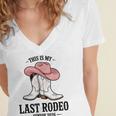 This Is My Last Rodeo Senior 2026 Cowgirl Graduation Women's Jersey Short Sleeve Deep V-Neck Tshirt