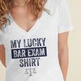 Law School Graduation Him Her Lucky Bar Exam Women's Jersey Short Sleeve Deep V-Neck Tshirt
