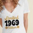 Limited 1969 Edition Retro Nostalgia Art Women's Jersey Short Sleeve Deep V-Neck Tshirt Limited 1969 Edition Retro Nostalgia Art Women's Jersey Short Sleeve Deep V-Neck Tshirt