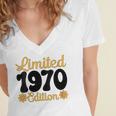 Limited 1970 Edition Retro Vintage 70s Nostalgia Women's Jersey Short Sleeve Deep V-Neck Tshirt