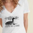 Loon Bird Pun Leave Me A Loon Nature For Introverts Women's Jersey Short Sleeve Deep V-Neck Tshirt Loon Bird Pun Leave Me A Loon Nature For Introverts Women's Jersey Short Sleeve Deep V-Neck Tshirt