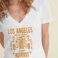 Los Angeles Hotrods Automotive Nostalgia Distressed Premium Tri-Blend Women's Jersey Short Sleeve Deep V-Neck Tshirt