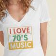 I Love 70's Music Retro Style Nostalgia Vibe 1970 70's Party Premium Tri-Blend Women's Jersey Short Sleeve Deep V-Neck Tshirt