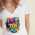 I Love The 70s Retro Cassette Roller Vinyl Nostalgia Vibes Premium Tri-Blend Women's Jersey Short Sleeve Deep V-Neck Tshirt