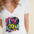 I Love The 70s Vintage Cassette Roller Vinyl Nostalgia 70s Premium Tri-Blend Women's Jersey Short Sleeve Deep V-Neck Tshirt I Love The 70s Vintage Cassette Roller Vinyl Nostalgia 70s Premium Tri-Blend Women's Jersey Short Sleeve Deep V-Neck Tshirt