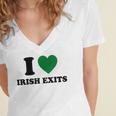 I Love Irish Exits St Patrick's Day Introvert Party Women's Jersey Short Sleeve Deep V-Neck Tshirt