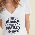 Mama With A Masters Degree Graduation Ceremony Mom Women's Jersey Short Sleeve Deep V-Neck Tshirt