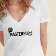Masters Degree Graduation For Him Her Diploma T-Shirt Women's Jersey Short Sleeve Deep V-Neck Tshirt