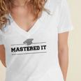 Masters Degree Graduation For Graduates Him Her Grads Women's Jersey Short Sleeve Deep V-Neck Tshirt