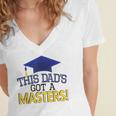 Masters Degree Proud Dad Graduation Shirt MBA Social Work Women's Jersey Short Sleeve Deep V-Neck Tshirt