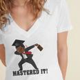 Masters Graduation Mastered It Dabbing Man Tee Women's Jersey Short Sleeve Deep V-Neck Tshirt
