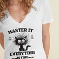 Masters Mastered It Graduate Master Degree Graduation Women's Jersey Short Sleeve Deep V-Neck Tshirt