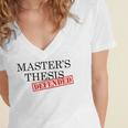 Master's Thesis Defense Tshirt Masters Graduation Shirt Women's Jersey Short Sleeve Deep V-Neck Tshirt