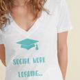 Masters Of Social Work Loading MSW Graduation Future Social Women's Jersey Short Sleeve Deep V-Neck Tshirt