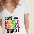 Middle School Graduation Class Of 2018 Shirt Women's Jersey Short Sleeve Deep V-Neck Tshirt