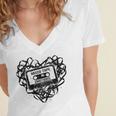 Mixed Tape Emotions Music Lover Nostalgia Quote Premium Tri-Blend Women's Jersey Short Sleeve Deep V-Neck Tshirt