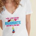 My Mommy Is A Graduate Proud Son Daughter T-Shirt Graduation Women's Jersey Short Sleeve Deep V-Neck Tshirt