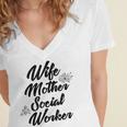 MSW Mom Graduation T-Shirt Social Worker Wife Mother Women's Jersey Short Sleeve Deep V-Neck Tshirt