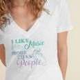 I Like Music More Than People Introvert Music Lover INTP Pun Women's Jersey Short Sleeve Deep V-Neck Tshirt I Like Music More Than People Introvert Music Lover INTP Pun Women's Jersey Short Sleeve Deep V-Neck Tshirt
