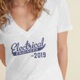 New Electrical Engineer Est 2019 Graduation Women's Jersey Short Sleeve Deep V-Neck Tshirt