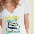 Nineties Girls Make The Coolest Moms Nostalgia 90s Mom Women's Jersey Short Sleeve Deep V-Neck Tshirt