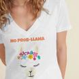 No Prob Llama Birthday Graduation Women Kids Girls Women's Jersey Short Sleeve Deep V-Neck Tshirt
