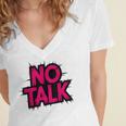 No Small Talk Zone – Introvert Quote Women's Jersey Short Sleeve Deep V-Neck Tshirt