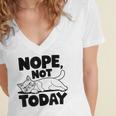 Nope Not Today Antisocial Introvert Cat Lover Men Women Kids Women's Jersey Short Sleeve Deep V-Neck Tshirt Nope Not Today Antisocial Introvert Cat Lover Men Women Kids Women's Jersey Short Sleeve Deep V-Neck Tshirt