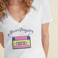 Nostalgia 1980s 80s 90s Costume Party Never Forget Women's Jersey Short Sleeve Deep V-Neck Tshirt