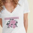 Nostalgia 80s 90s Retro Style Graphics Rose Pink Flower Women's Jersey Short Sleeve Deep V-Neck Tshirt Nostalgia 80s 90s Retro Style Graphics Rose Pink Flower Women's Jersey Short Sleeve Deep V-Neck Tshirt