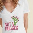Not a Hugger Sarcastic Introvert Cactus Theme Women Women's Jersey Short Sleeve Deep V-Neck Tshirt Not a Hugger Sarcastic Introvert Cactus Theme Women Women's Jersey Short Sleeve Deep V-Neck Tshirt