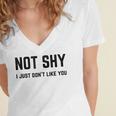 Not Shy I Just Don't Like You Introverting Women's Jersey Short Sleeve Deep V-Neck Tshirt Not Shy I Just Don't Like You Introverting Women's Jersey Short Sleeve Deep V-Neck Tshirt