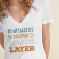 Numismatics Now Minimal Socializing Introvert Vintage Women's Jersey Short Sleeve Deep V-Neck Tshirt