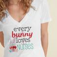 Nurse LPN RN CNA Easter Graduation Nursing 2021 Women's Jersey Short Sleeve Deep V-Neck Tshirt