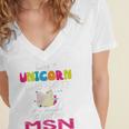 Nurse MSN Graduation Unicorn T-Shirt Nursing School Women's Jersey Short Sleeve Deep V-Neck Tshirt