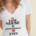 Nurse Practitioner Graduation FNP MSN Nurses Week Women's Jersey Short Sleeve Deep V-Neck Tshirt