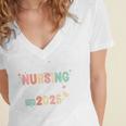 Nurse I Survived Nursing School Class Of 2025 Graduation Women's Jersey Short Sleeve Deep V-Neck Tshirt