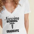 Nursing School Graduate Nurse Graduation Medical T-Shirt Women's Jersey Short Sleeve Deep V-Neck Tshirt