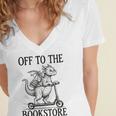 Off To The Bookstore Reading Bookworm Women's Jersey Short Sleeve Deep V-Neck Tshirt