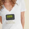 Old School 90s Pager Retro Nostalgia Vintage Tech Gen Women's Jersey Short Sleeve Deep V-Neck Tshirt