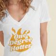 One Degree Hotter Graduation Ceremony Celebration Women's Jersey Short Sleeve Deep V-Neck Tshirt
