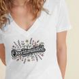 Overstimulated – Introvert Floral Saying Women's Jersey Short Sleeve Deep V-Neck Tshirt Overstimulated – Introvert Floral Saying Women's Jersey Short Sleeve Deep V-Neck Tshirt