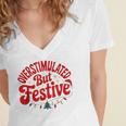 Overstimulated But Festive – Christmas Introvert Humor Women's Jersey Short Sleeve Deep V-Neck Tshirt Overstimulated But Festive – Christmas Introvert Humor Women's Jersey Short Sleeve Deep V-Neck Tshirt