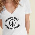 Peace Out PreschoolShirt For School Graduation Women's Jersey Short Sleeve Deep V-Neck Tshirt