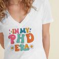 In My Phd Era Groovy Phd Graduation Future Doctor Women's Jersey Short Sleeve Deep V-Neck Tshirt